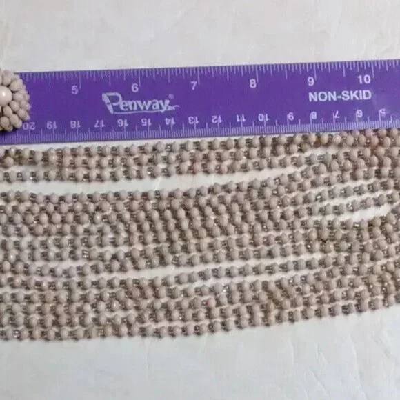 VINTAGE Hong Kong multi strand necklace / earrings set - Picture 8 of 13